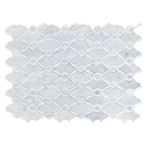 Carrara white & Thassos white waterjet mosaic