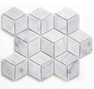 Carrara Chiselled & Honed Cube Mosaic