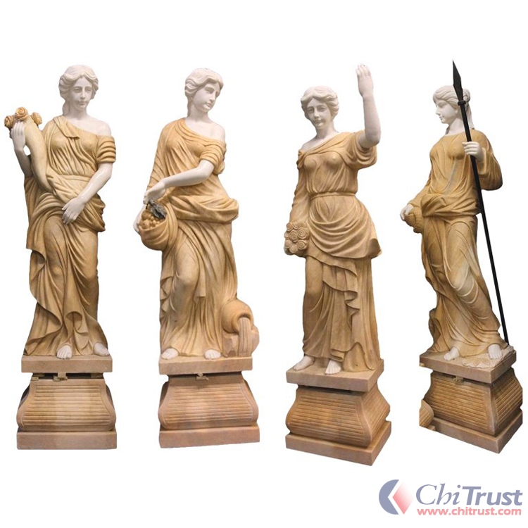 Four season girl statues stone marble