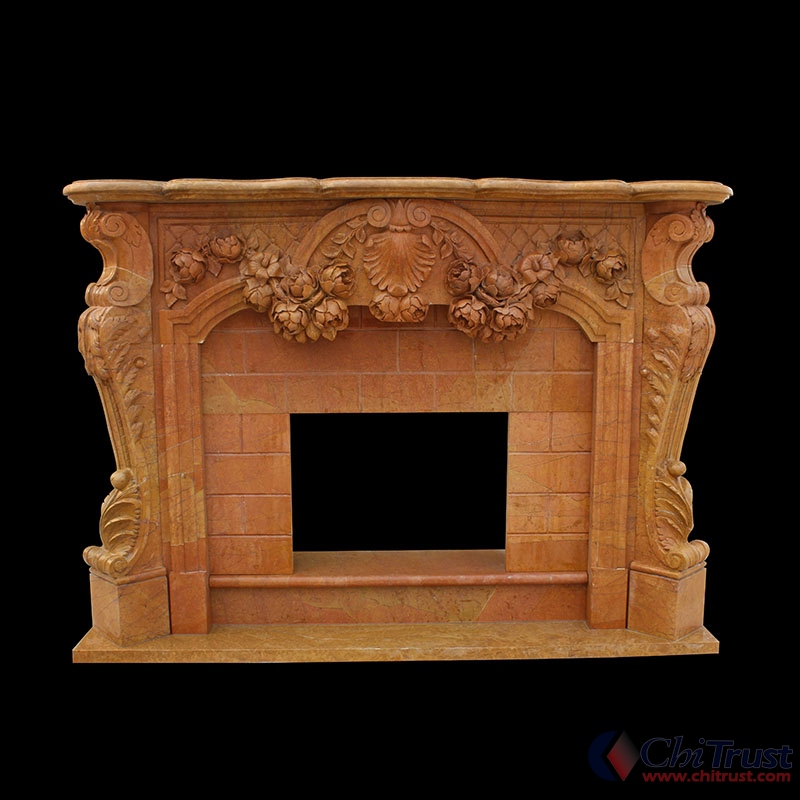 New design marble material classic stone fireplace