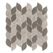 Grey leaf mosaic tile