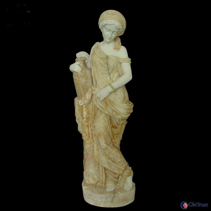 Yellow marble lady statue