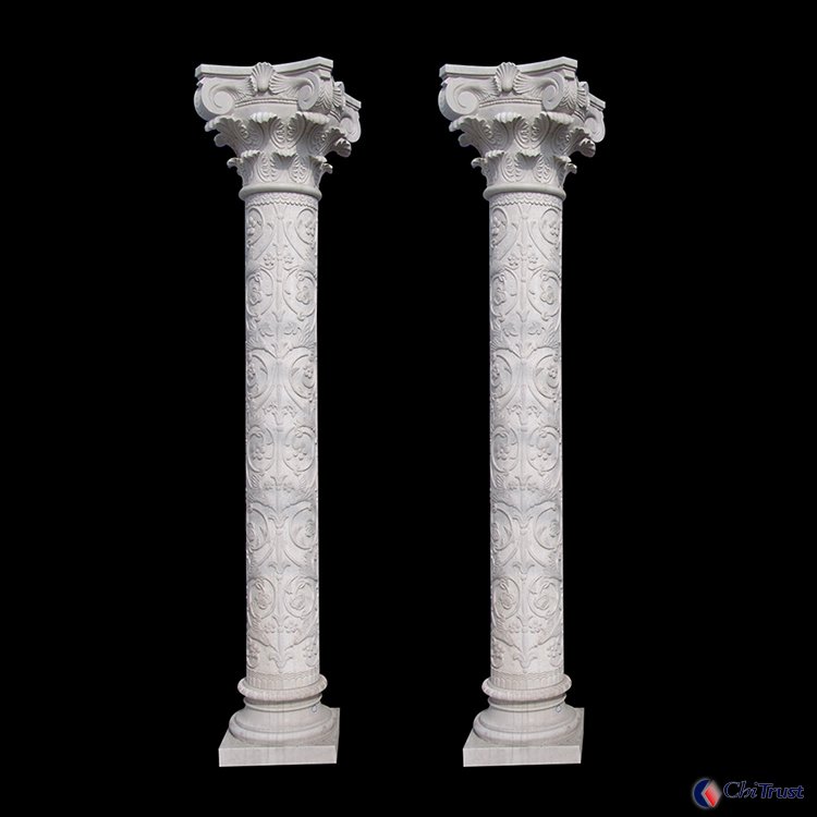 White stone roman Corinthian Column