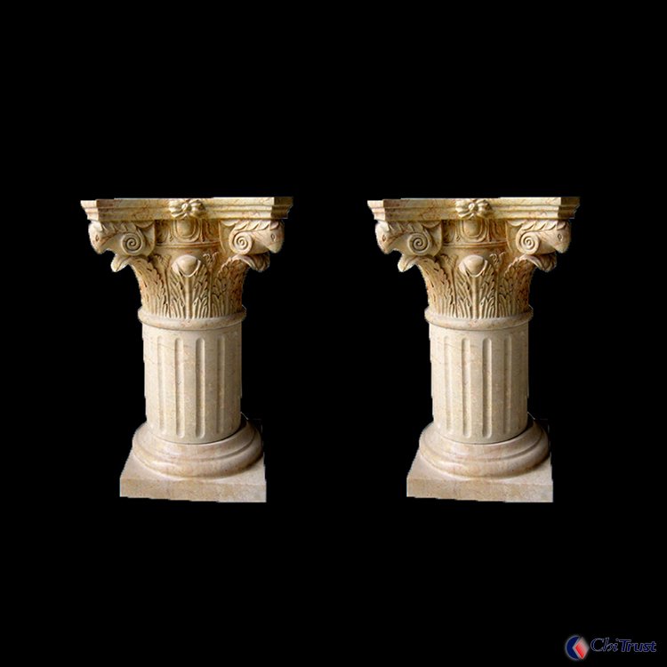 Hand carved nature stone column