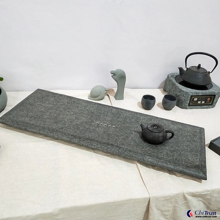 Granite Black Stone Carve Tea Tray